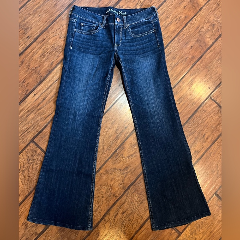 American Eagle Hipster Flare jeans womens 6 (fit 31x32) blue stretch cowgirl NWT